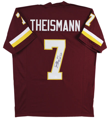 Joe Theismann "83 NFL MVP" Authentic Signed Maroon Pro Style Jersey JSA Witness