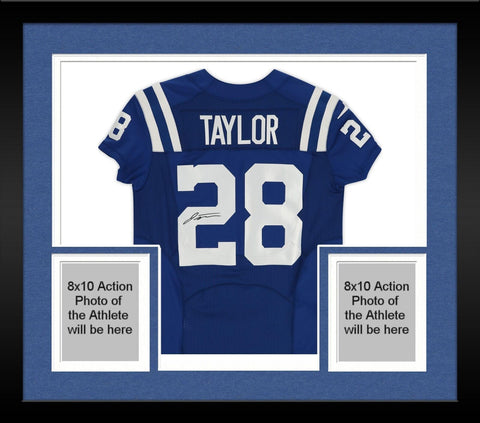 Framed Jonathan Taylor Indianapolis Colts Signed Blue Elite Jersey