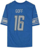 Framed Jared Goff Detroit Lions Autographed Blue Nike Game Jersey