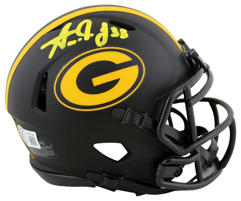 Packers Aaron Jones Authentic Signed Eclipse Speed Mini Helmet BAS Witnessed
