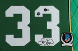 Larry Bird Signed 35x43 Framed Boston Celtics Jersey (Beckett & Bird Hologram)