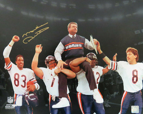 Mike Ditka Signed Bears Super Bowl XX Carried Off Spotlight 16x20 Photo - SS COA