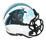Luke Kuechly Autographed/Signed Carolina Panthers Lunar Mini Helmet BAS 31733