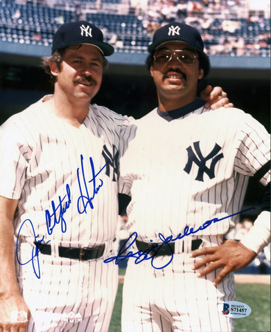 Yankees Reggie Jackson & Jim "Catfish" Hunter Signed 8x10 Photo BAS #S71457