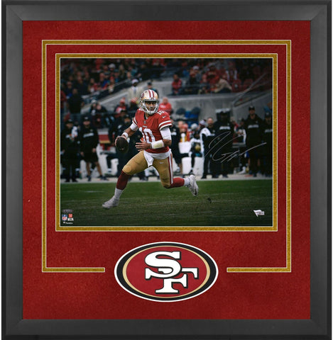 Jimmy Garoppolo San Francisco 49ers Deluxe Frmd Signed 16" x 20" Rollout Photo