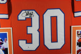 Terrell Davis Autographed/Signed Pro Style Framed Orange XL Jersey Beckett 36203