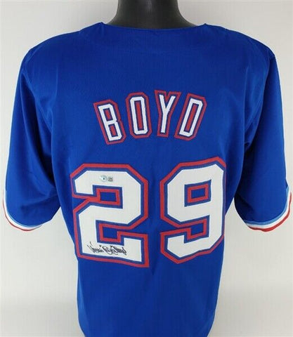 Dennis "Oil Can" Boyd Signed Texas Rangers Jersey (Beckett) Ex Red Sox Pitcher