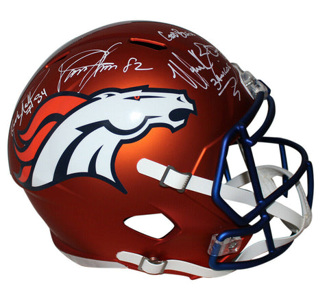 Three Amigos Autographed/Signed Denver Broncos F/S Blaze Helmet JSA 34408