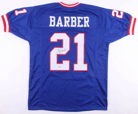 Tiki Barber Signed New York Giants Jersey (Beckett COA) 3xPro Bowl R.B 2004-2006