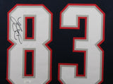 DEION BRANCH (Patriots blue SKYLINE) Signed Autographed Framed Jersey JSA