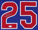 Rafael Palmeiro Signed Blue Cubs Jersey (JSA COA) 500 Home Run & 3000 Hit Club