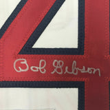 Autographed/Signed BOB GIBSON St. Louis White Baseball Jersey JSA COA Auto