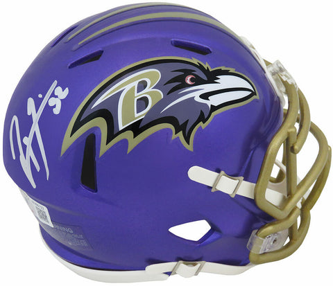 Ray Lewis Signed Baltimore Ravens FLASH Riddell Speed Mini Helmet (Beckett COA)