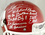 Brian Bosworth Signed OU Sooners F/S ProLine Helmet w/5 Inscriptions- JSA W Auth