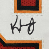 FRAMED Autographed/Signed KEYSHAWN JOHNSON 33x42 Red Football Jersey Beckett COA