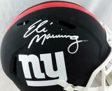 Eli Manning Signed New York Giants F/S Flat Black Helmet- Fanatics Auth *SIilver