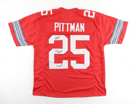 Antonio Pittman Signed Ohio State Jersey Inscibd "F*** Michigan & Go Bucks (JSA)