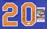 Howard Johnson Signed Mets Jersey Inscribed "30/30" & "'87, '89, '91" (JSA COA)