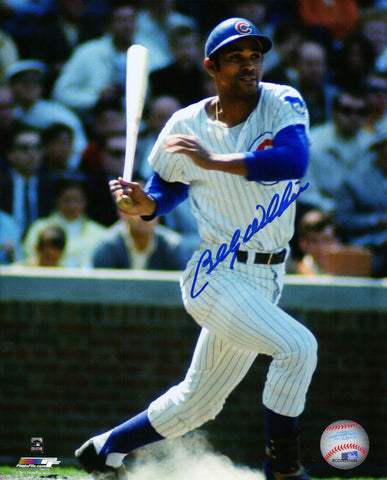 BILLY WILLIAMS Signed Chicago Cubs Swinging 8x10 Photo - SCHWARTZ