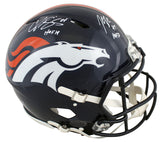 Broncos John Lynch & Champ Bailey HOF Signed Full Size Speed Proline Helmet BAS