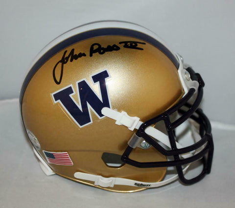 John Ross Signed Washington Huskie Gold Mini Helmet - JSA Witness Auth *black*