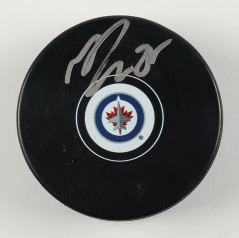 Mathieu Perreault Signed Winnipeg Jets Logo Hockey Puck (JSA) All Star Left Wing