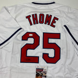 Autographed/Signed Jim Thome Cleveland White Baseball Jersey JSA COA