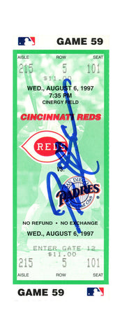 Deion Sanders Signed Cincinnati Reds 8/6/1997 vs Padres Ticket BAS 37225