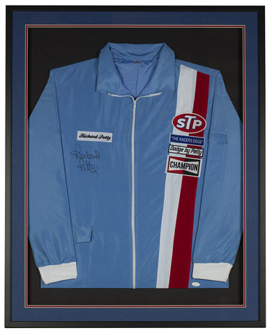 Richard Petty Signed Framed 36x42 Custom STP NASCAR Jacket