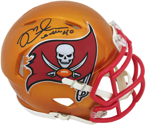 Mike Alstott Signed Tampa Bay Buccaneers FLASH Riddell Speed Mini Helmet -SS COA