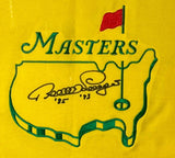 Benard Langer Signed Masters 26x30 Framed Pin Flag Display (JSA) 2xChamp 85 & 93