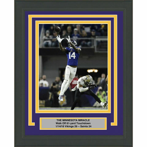 Framed STEFON DIGGS Minnesota Vikings Miracle 8x10 Photo Professionally Matted 2