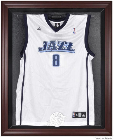 Utah Jazz Mahogany Framed Team Logo Jersey Display Case Authentic
