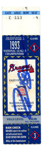 Deion Sanders Autographed Atlanta Braves 1993 NLCS Game 3 Ticket BAS 37153
