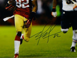 Mario Manningham Autographed 49ers 16x20 Horizontal Running Photo- JSA Auth
