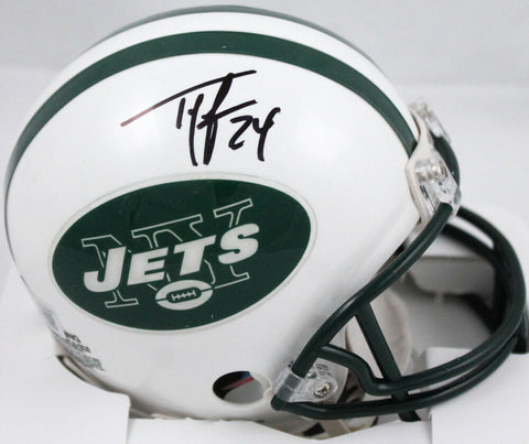 Ty Law Autographed New York Jets 98-18 Mini Helmet-Beckett W Hologram *Black