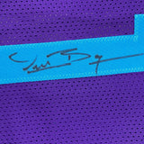 Autographed/Signed Muggsy Bogues Charlotte Purple Modern Jersey Beckett BAS COA