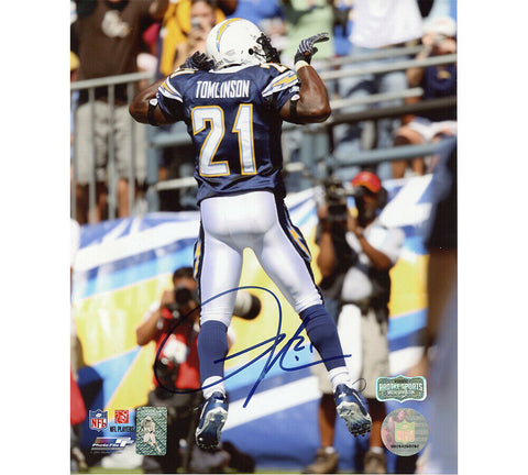 Ladainian Tomlinson Signed Chargers Unframed 8x10 Photo- Leaping with Hand