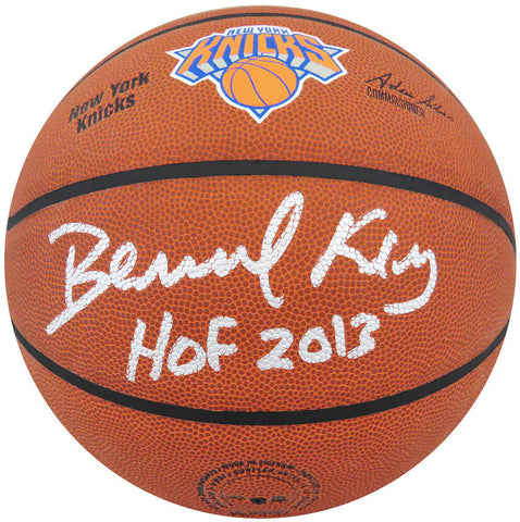 Bernard King Signed Wilson New York Knicks Logo Basketball w/HOF 2013 - (SS COA)