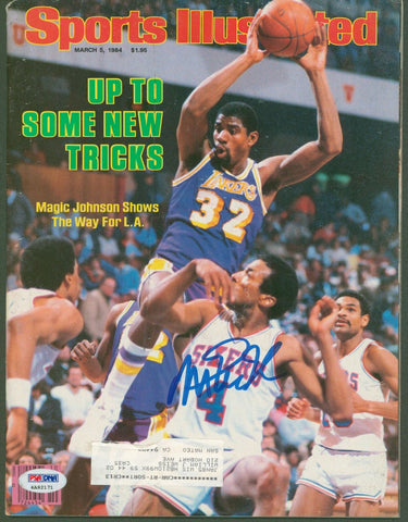 Lakers Magic Johnson Signed March 1984 Sports Illustrated Magazine PSA #4A92171