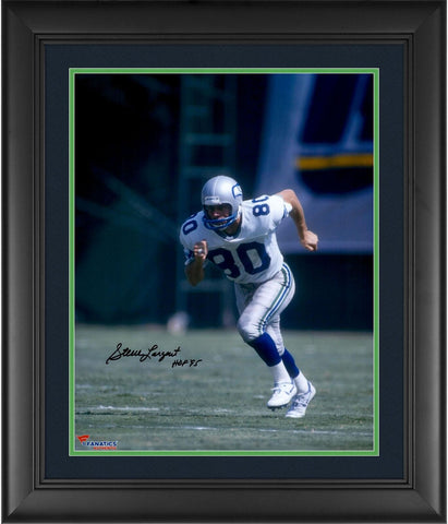 Steve Largent Seattle Seahawks FRMD Signed 16x20 Running Photo with HOF 95 Insc
