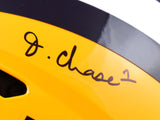 Ja'Marr Chase Autographed LSU F/S Speed Helmet-Beckett W Hologram *Black *Front