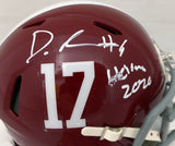 DeVonta Smith Autographed Alabama Mini Helmet "Heisman" Smudge Beckett WG74928
