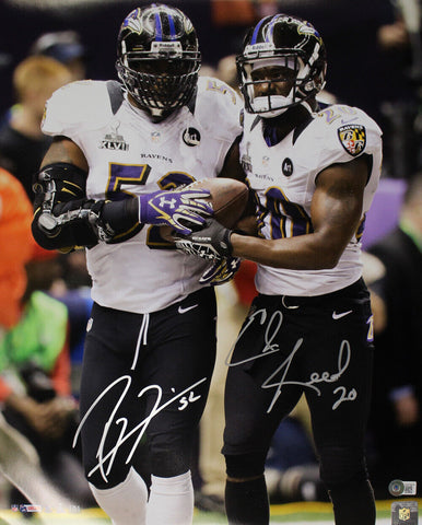 Ray Lewis & Ed Reed Autographed Baltimore Ravens 16x20 Photo Beckett 38891