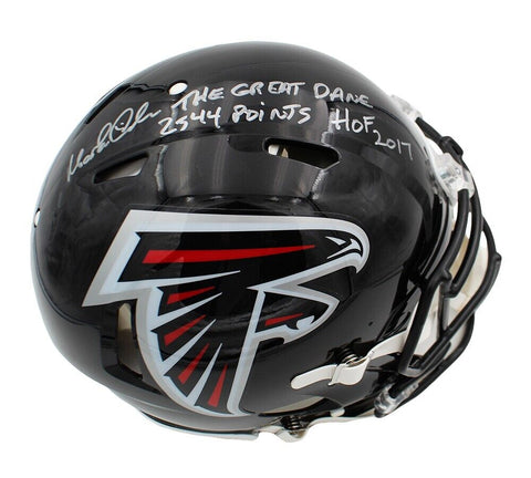 Morten Andersen Signed Atlanta Falcons Speed Authentic Helmet With 3 Insc