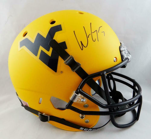 Will Grier Signed West Virginia Full Size Yellow Schutt Helmet - JSA W Auth