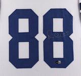 Michael Irvin Signed Dallas Cowboys 35x43 Framed White Jersey (Beckett Hologram)