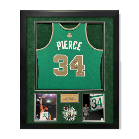 Paul Pierce Signed Autographed Jersey HOF 21 Inscribed Framed to 32x40 Fanatics