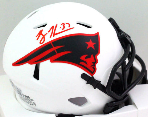 Rodney Harrison Autographed NE Patriots Lunar Mini Helmet- Beckett W *Red