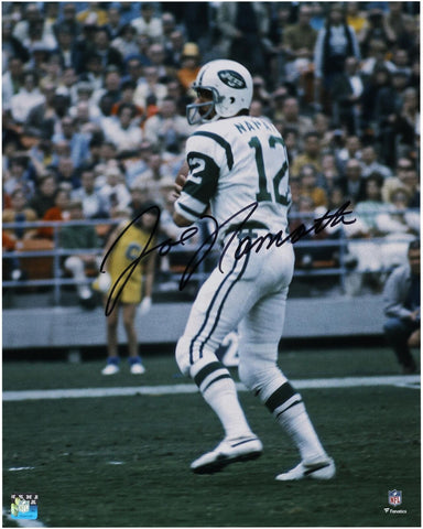 Joe Namath New York Jets Autographed 16" x 20" White Jersey in Pocket Photograph
